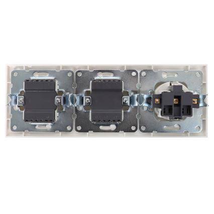 Aigostar - Komplekts 2 gab. sienas slēdzis ar SCHUKO kontaktligzdu 1x16A/250V
