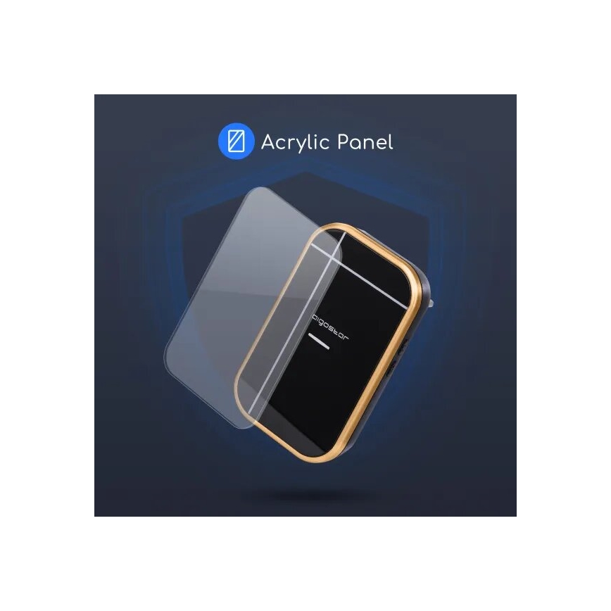 Aigostar - KOMPLEKTS 2x Bezvadu kontaktligzdas durvju zvans 230V IP44 melns/vara
