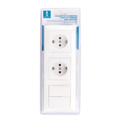 Aigostar - KOMPLEKTS 2x Kontaktligzda ar slēdzi 2x16A/250V SCHUKO