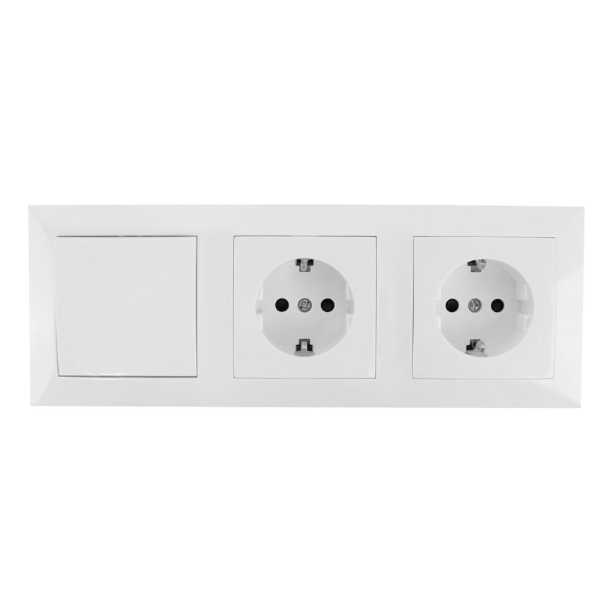 Aigostar - KOMPLEKTS 2x Mājas kontaktligzda ar slēdzi 2x16A/250V