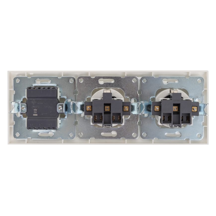 Aigostar - KOMPLEKTS 2x Mājas kontaktligzda ar slēdzi 2x16A/250V