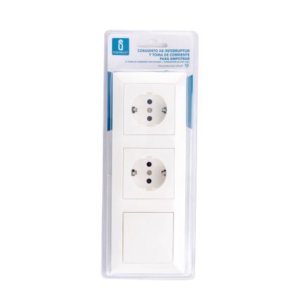 Aigostar - KOMPLEKTS 2x Mājas kontaktligzda ar slēdzi 2x16A/250V