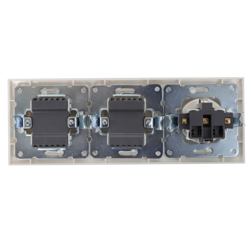 Aigostar - KOMPLEKTS 2x Mājas slēdzis ar kontaktligzdu 1x16A/250V SCHUKO