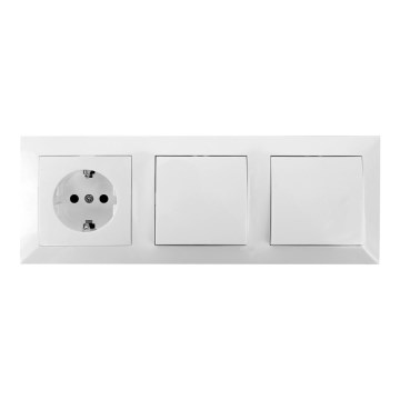 Aigostar - KOMPLEKTS 2x Mājas slēdzis ar kontaktligzdu 1x16A/250V SCHUKO