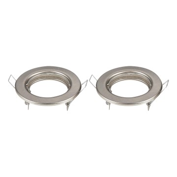 Aigostar - Komplekts 2x rāmis iebūvējamam GU10 gaismeklim Ø 8 cm, matēts hroms