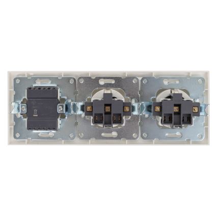 Aigostar - Komplekts 2x sienas kontaktligzda ar slēdzi 2x16A/250V SCHUKO