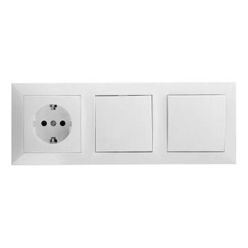 Aigostar - Komplekts 2x sienas slēdzis ar SCHUKO kontaktligzdu 1x16A/250V