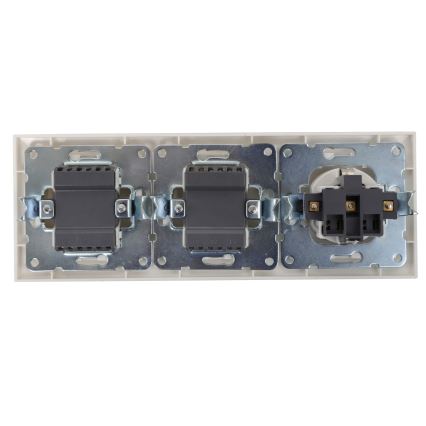 Aigostar - Komplekts 2x sienas slēdzis ar SCHUKO kontaktligzdu 1x16A/250V