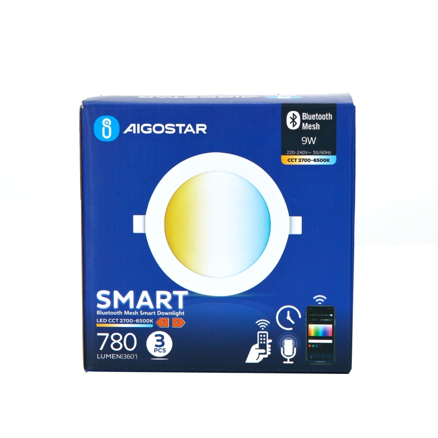 Aigostar - KOMPLEKTS 3x LED Aptumšojama iegremdējama lampa MESH LED/9W/230V 2700K-6500K d. 14,5 cm