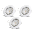 Aigostar - komplekts 3x LED iebūvējamie griestu gaismekļi 1x GU10/4,5W/230V 3000K balti