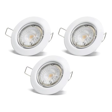 Aigostar - Komplekts 3x LED iebūvējamie griestu gaismekļi 1x GU10/4,5W/230V 4000K balti