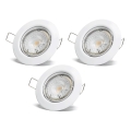 Aigostar - Komplekts 3x LED iebūvējamie griestu gaismekļi 1xGU10/4,5W/230V 6500K balti