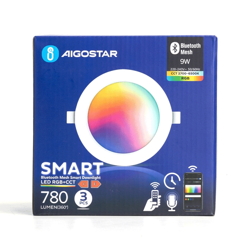 Aigostar - KOMPLEKTS 3x LED RGB Aptumšojama piekaramo griestu lampa MESH LED/9W/230V 2700K-6500K d. 14,5cm