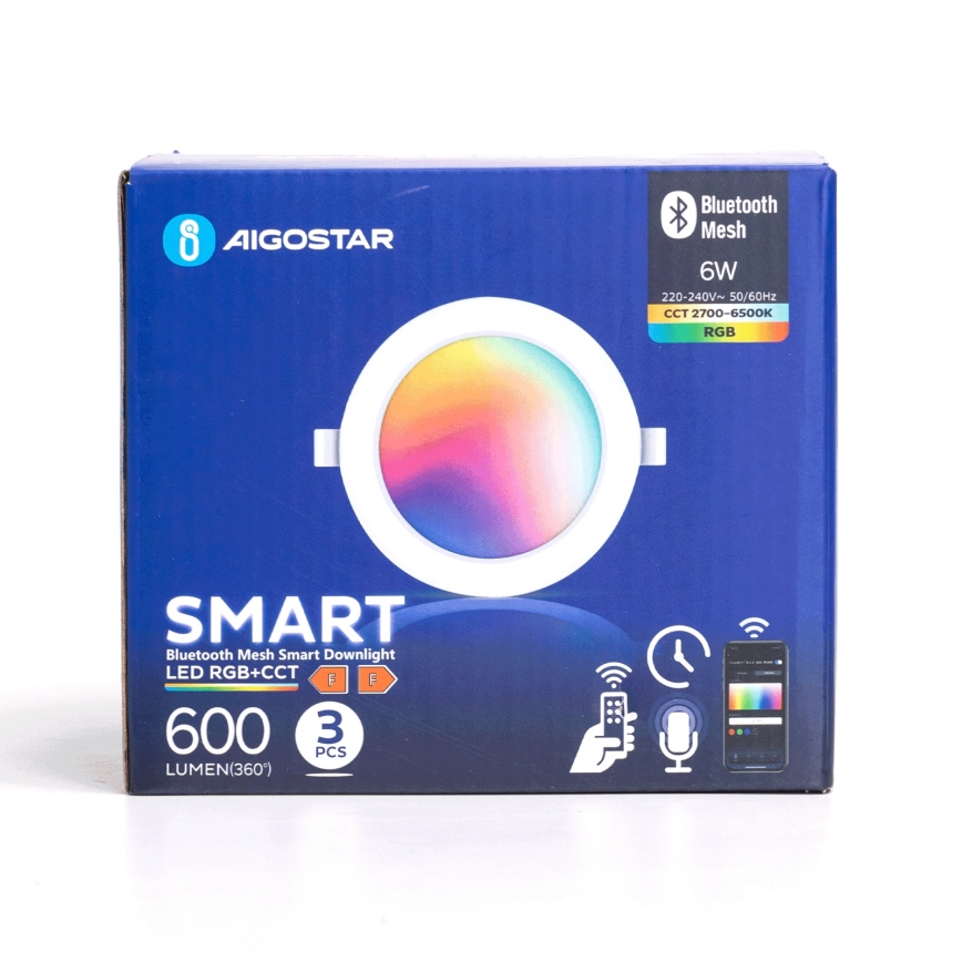 Aigostar - KOMPLEKTS 3 x LED RGB Aptumšojama piekaramo griestu lampa MESH LED/6W/230V 2700K-6500K d. 11,5cm