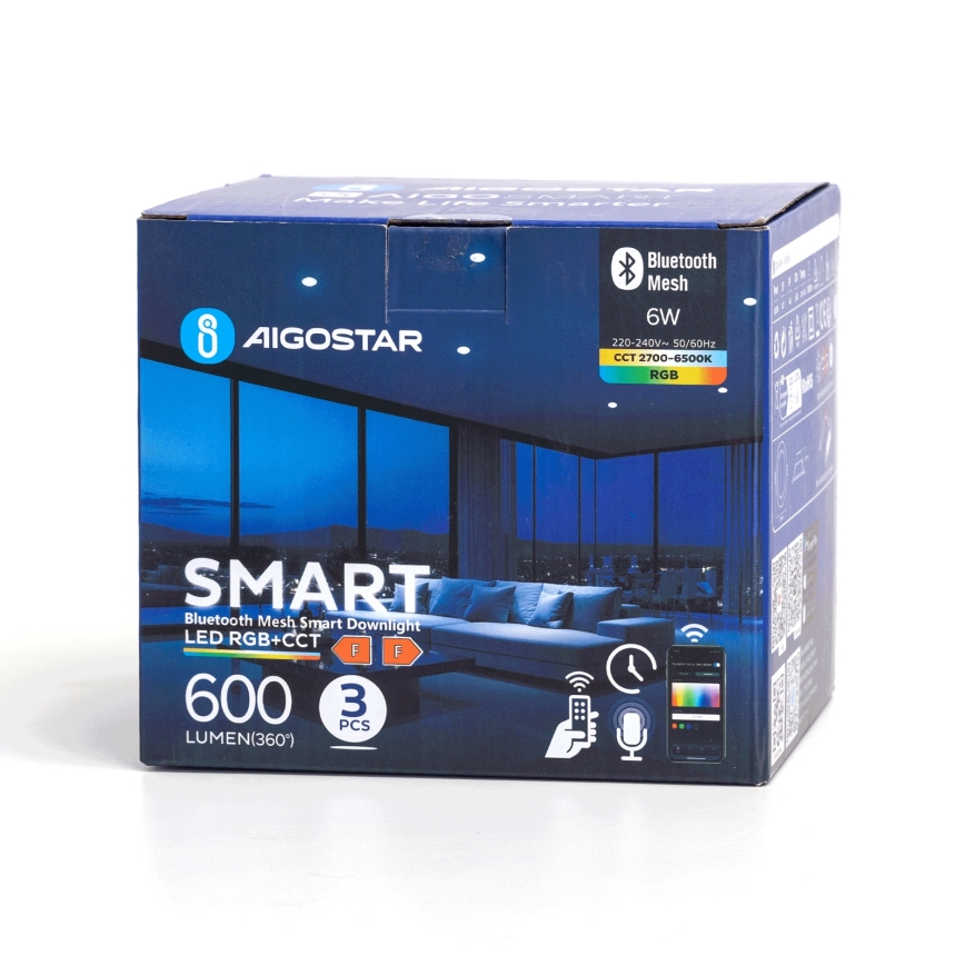 Aigostar - KOMPLEKTS 3 x LED RGB Aptumšojama piekaramo griestu lampa MESH LED/6W/230V 2700K-6500K d. 11,5cm