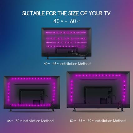 Aigostar - KOMPLEKTS 4x LED RGB Aptumšojama josla 0,5m LED/2,5W/5V IP65 + TP