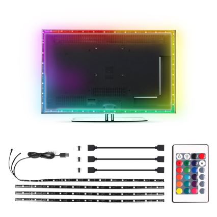 Aigostar - KOMPLEKTS 4x LED RGB Aptumšojama josla 0,5m LED/2,5W/5V IP65 + TP