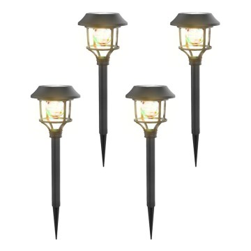 Aigostar - KOMPLEKTS 4x LED RGB Saules eneģijas lampa LED/0,2W/2V IP44