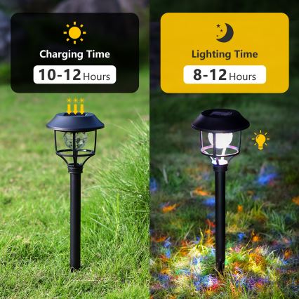 Aigostar - KOMPLEKTS 4x LED RGB Saules eneģijas lampa LED/0,2W/2V 40 mAh IP44
