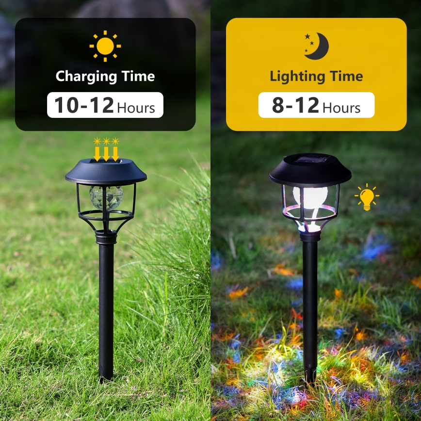 Aigostar - KOMPLEKTS 4x LED RGB Saules eneģijas lampa LED/0,2W/2V 40 mAh IP44