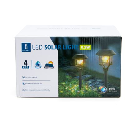 Aigostar - KOMPLEKTS 4x LED RGB Saules eneģijas lampa LED/0,2W/2V 40 mAh IP44