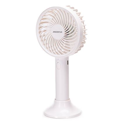 Aigostar - Uzlādējams kabatas ventilators 3W/5V 1500mAh USB balts