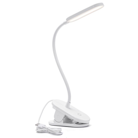 Aigostar - LED Aptumšojama galda lampa ar stiprinājumu LED/2,5W/5V balta