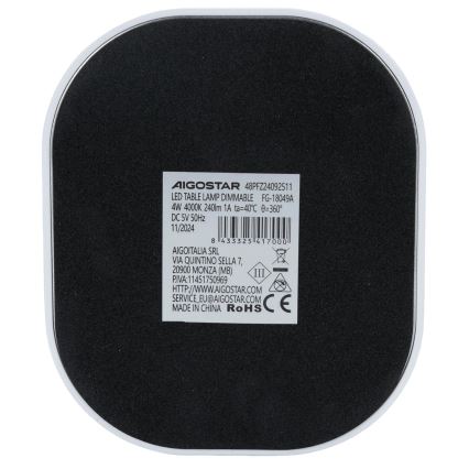 Aigostar - LED Aptumšojama galda lampa LED/4W/5V 4000K