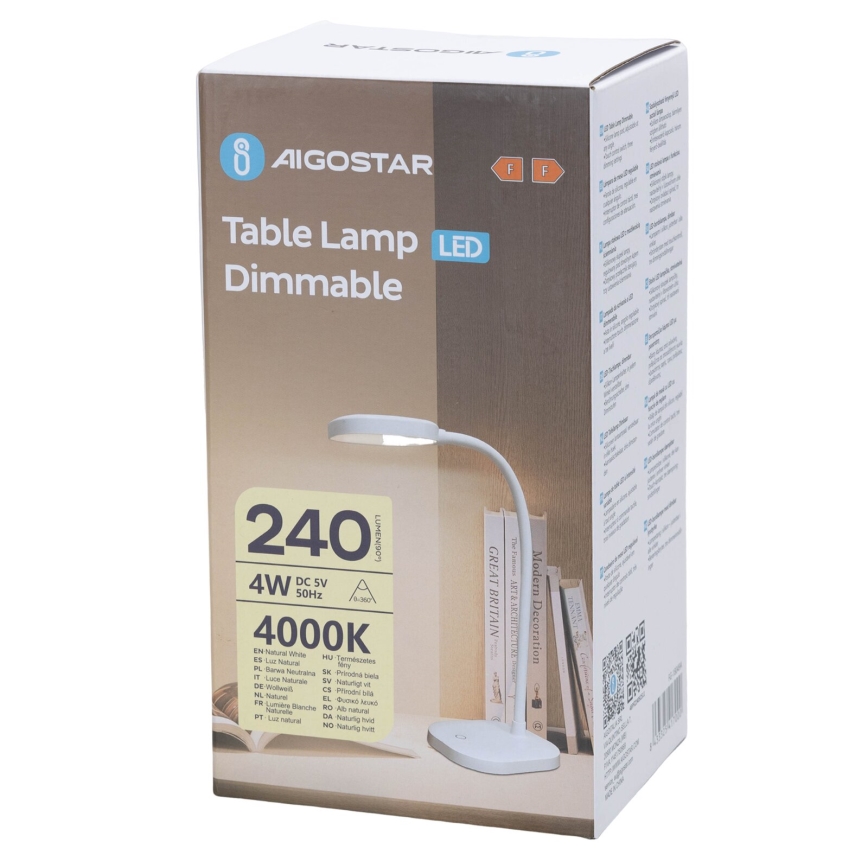 Aigostar - LED Aptumšojama galda lampa LED/4W/5V 4000K