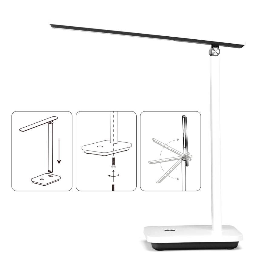 Aigostar - LED Aptumšojama, lādējama galda lampa LED/5W/5V 3000-6500K balta/melna