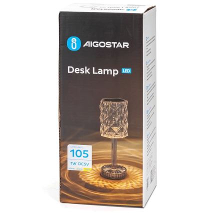 Aigostar - LED Aptumšojama, lādējama galda lampa LED/1W/5V 2700/4000/6500K 1800mAh 26 cm