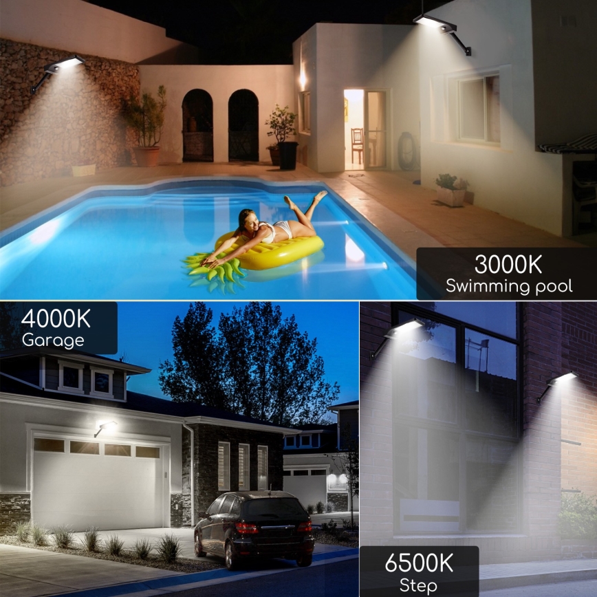 Aigostar - LED Aptumšojama saules enerģijas lampa ar sensoru LED/2,3W/5,5V IP65 1800 mAh + tālvadības pults