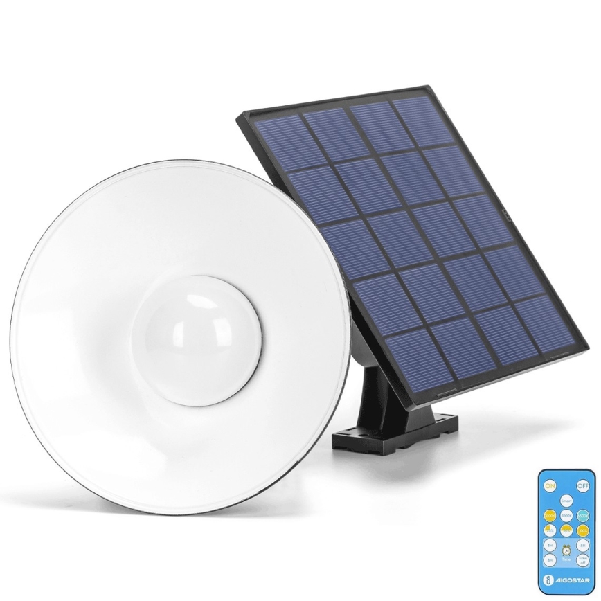 Aigostar - LED Aptumšojama saules enerģijas lustra ar auklu LED/3,2V 3000K/4000K/6500K 5000 mAh IP65 + tālvadības pults