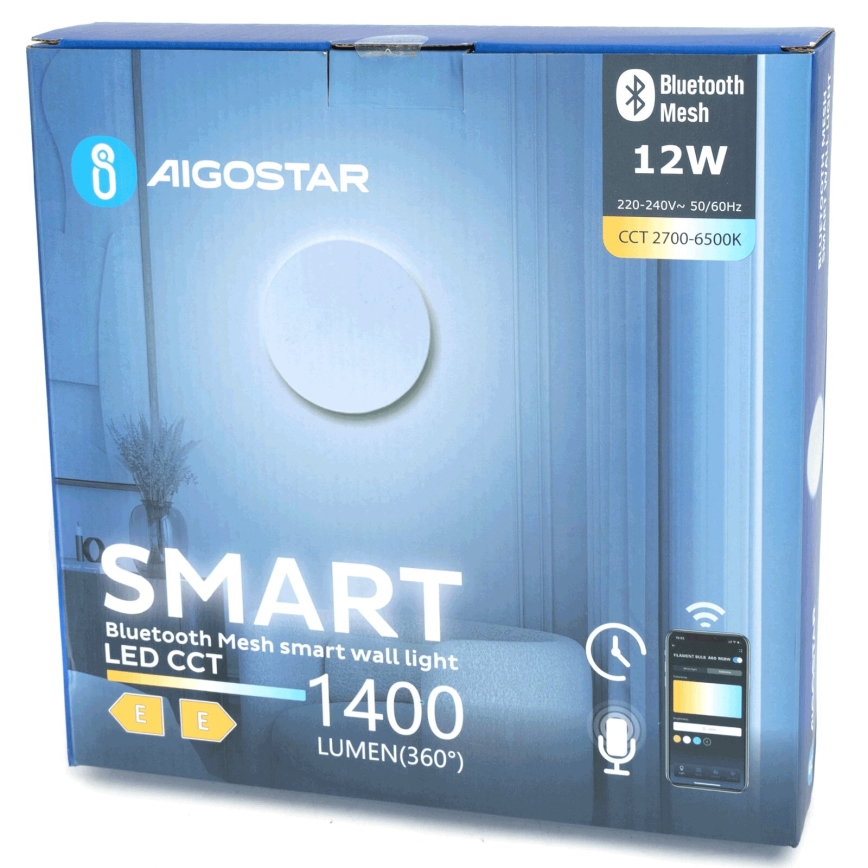 Aigostar - LED Aptumšojama sienas lampa MESH Viedā LED/12W/230V 2700-6500K balta