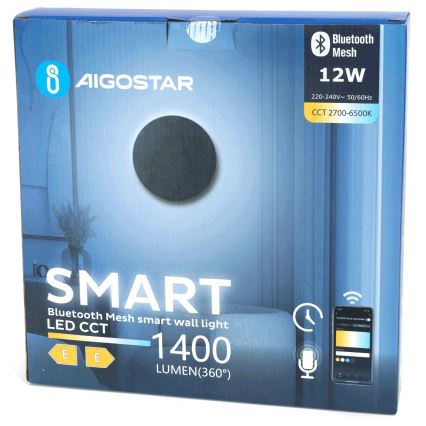 Aigostar - LED Aptumšojama sienas lampa MESH Viedā LED/12W/230V 2700-6500K melna