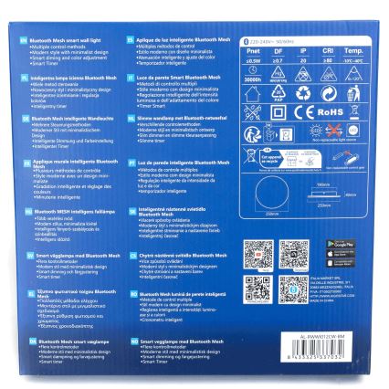 Aigostar - LED Aptumšojama sienas lampa MESH Viedā LED/12W/230V 2700-6500K melna