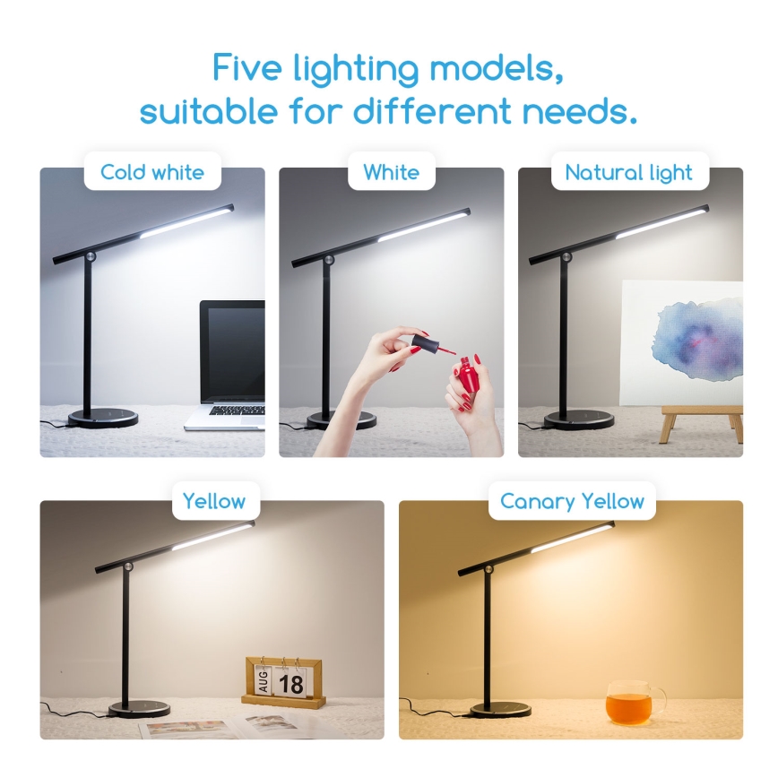 Aigostar - LED Aptumšojama skārienvadāma galda lampa LED/8W/230V 3000-6000K melna