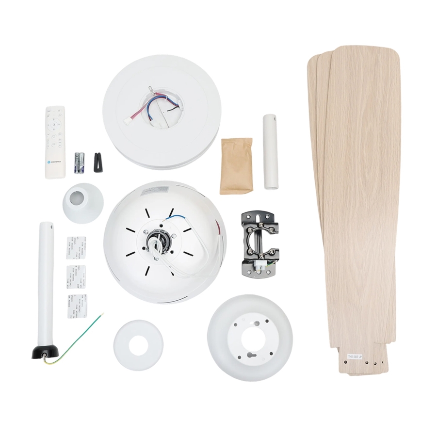 Aigostar - LED Aptumšojams griestu ventilators LED/20W/230V 2700-6500K 132cm balta/bēša + tālvadības pults