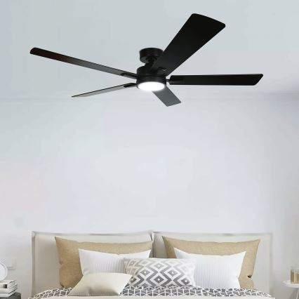 Aigostar - LED griestu ventilators ar regulējamu gaismu LED/20W/230V 2700-6500K 132cm melns + tālvadība