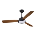 Aigostar - LED Aptumšojams griestu ventilators LED/20W/230V 2700-6500K 132cm brūna + tālvadības pults