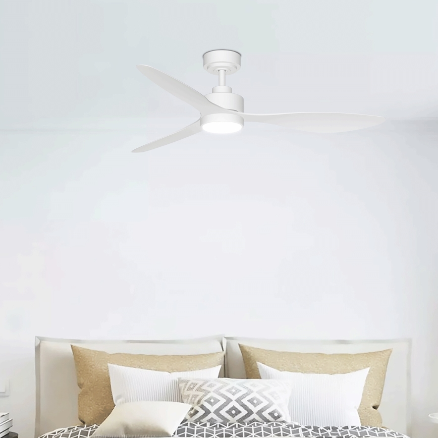 Aigostar - LED Aptumšojams griestu ventilators LED/20W/230V 2700-6500K 132cm balta + tālvadības pults
