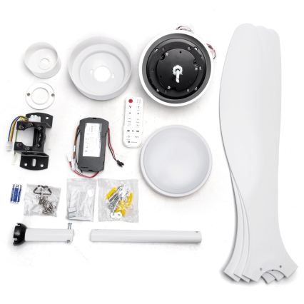 Aigostar - LED Aptumšojams griestu ventilators LED/20W/230V 2700-6500K 132cm balta + tālvadības pults