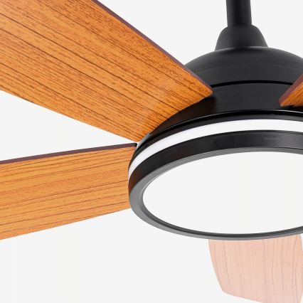 Aigostar - LED Aptumšojams griestu ventilators LED/20W/230V 2700-6500K 132cm bēša + tālvadības pults