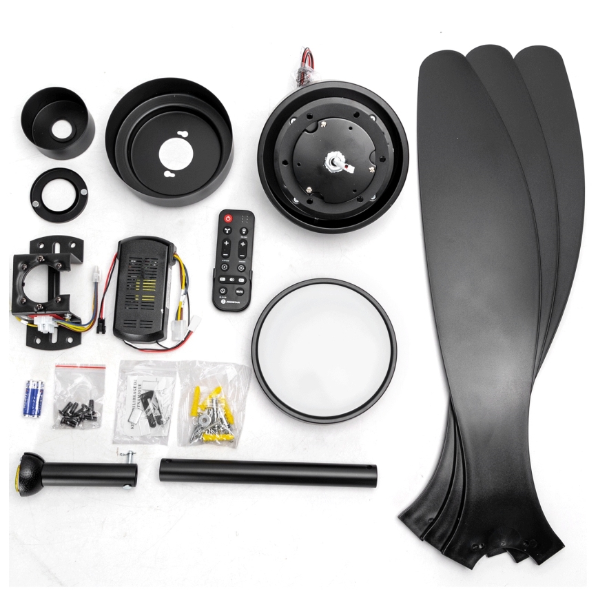 Aigostar - LED Aptumšojams griestu ventilators LED/20W/230V 2700-6500K 132cm melna + tālvadības pults