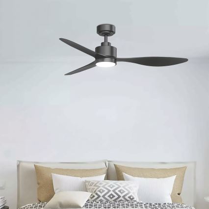 Aigostar - LED Aptumšojams griestu ventilators LED/20W/230V 2700-6500K 132cm melna + tālvadības pults