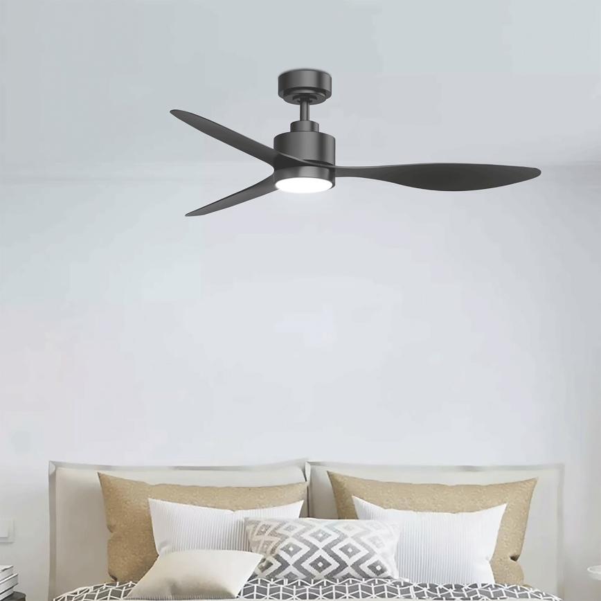 Aigostar - LED Aptumšojams griestu ventilators LED/20W/230V 2700-6500K 132cm melna + tālvadības pults