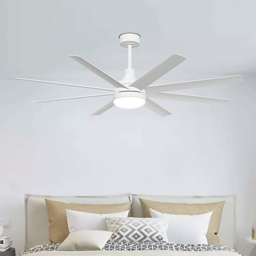 Aigostar - LED Aptumšojams griestu ventilators LED/24W/230V 2700-6500K d. 165 cm + tālvadības pults balta