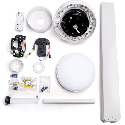 Aigostar - LED Aptumšojams griestu ventilators LED/24W/230V 2700-6500K d. 165 cm + tālvadības pults balta