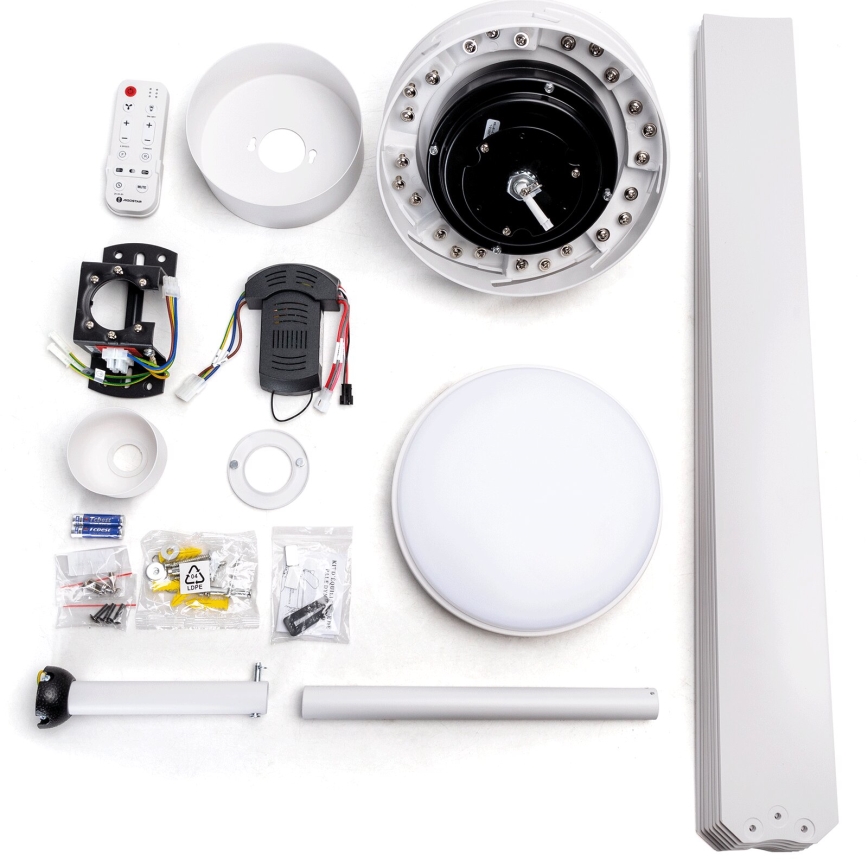 Aigostar - LED Aptumšojams griestu ventilators LED/24W/230V 2700-6500K d. 165 cm + tālvadības pults balta