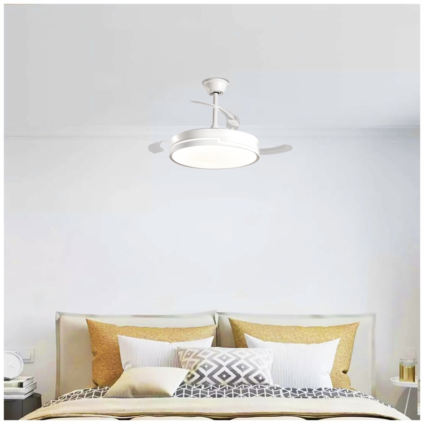 Aigostar - LED Aptumšojams griestu ventilators LED/36W/230V 2700-6500K d. 107 cm + tālvadības pults balta